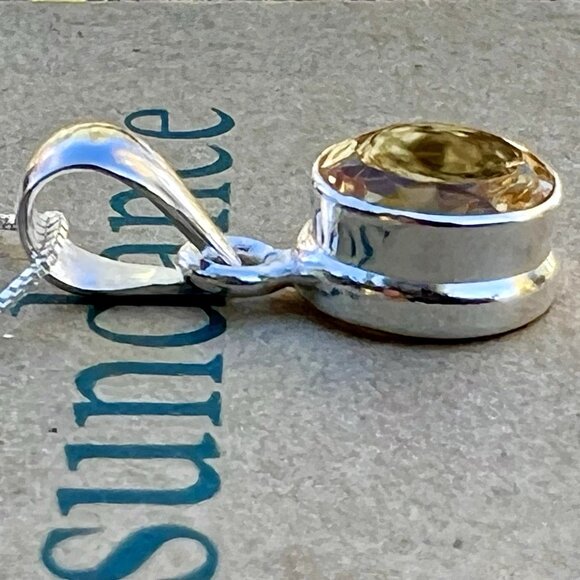 Sundance $148 NEW CITRINE NOVEMBER BIRTHDAY Sterling Silver Pendant 18" Necklace - Picture 3 of 11